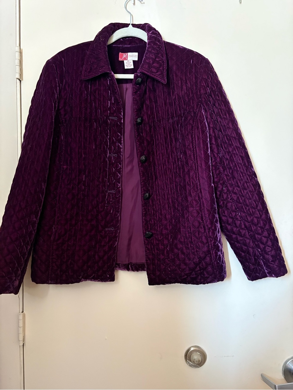 JM Collection Jennifer Moore Purple Quilted Velvet Jacket